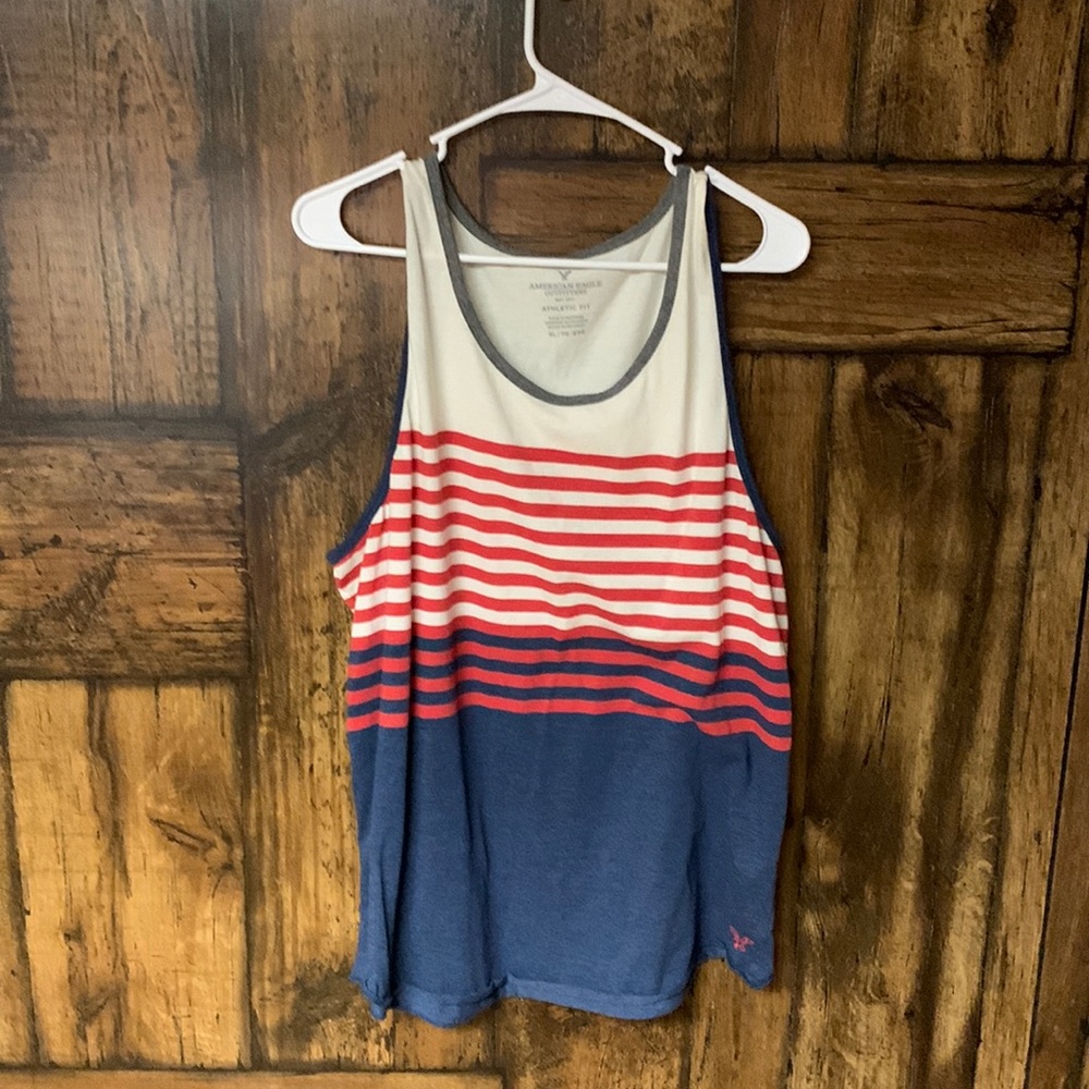 American Eagle Outfitters Men’s striped tank top athletic fit size XL